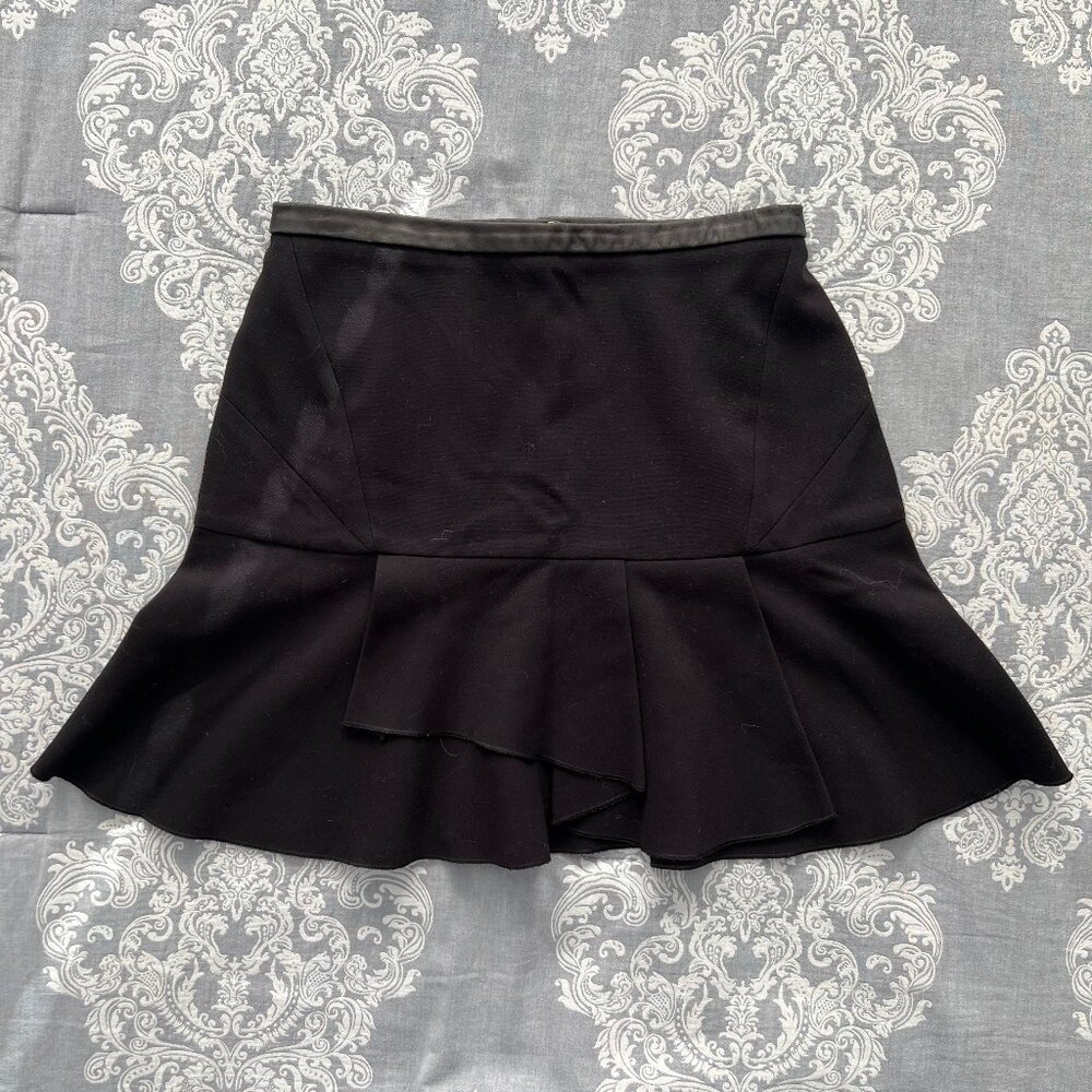 sandro paris black flare mini skirt